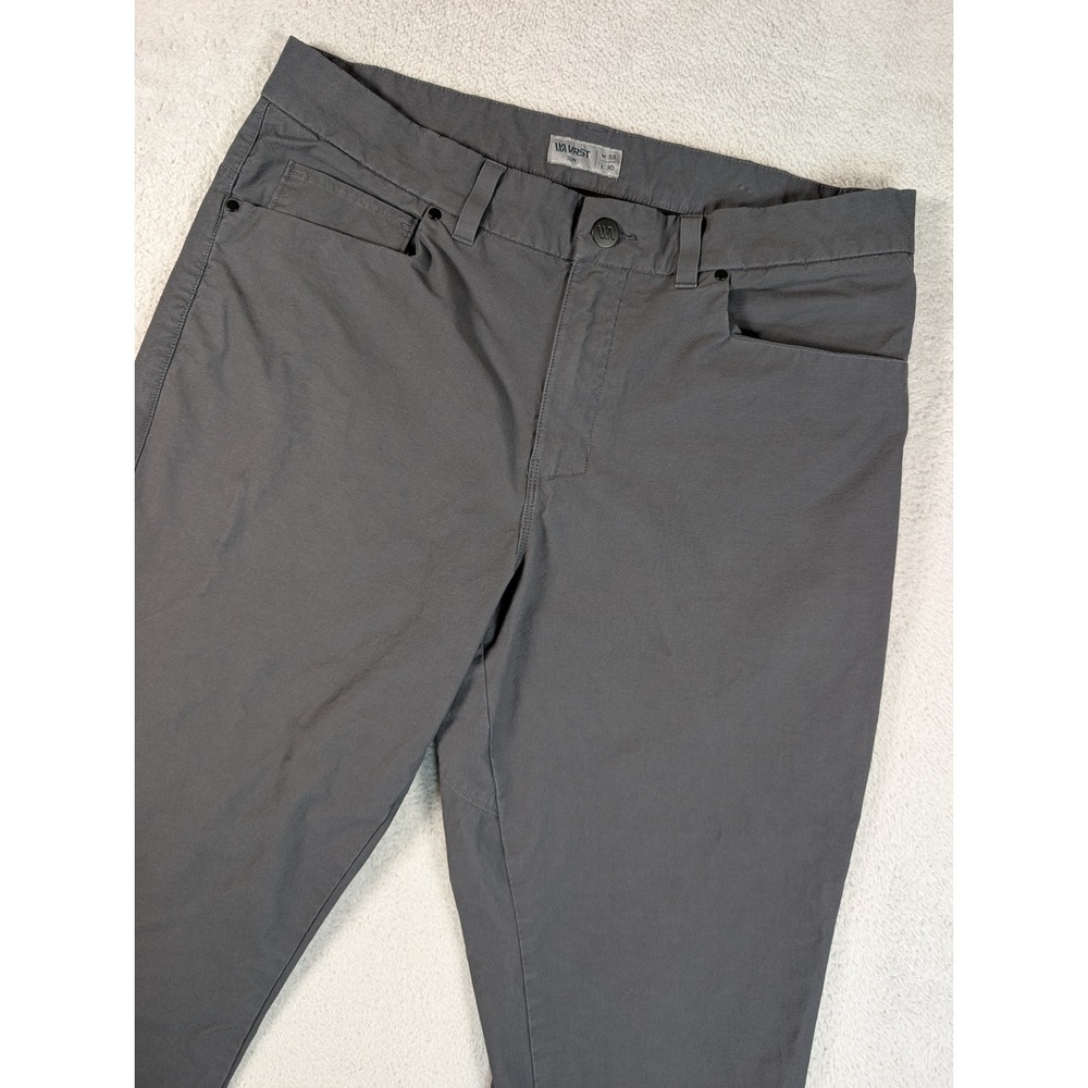 VRST Mens Slim Fit Canvas 5-Pocket Pants Gray W33 L30 Stretch Cotton Nylon Blend
